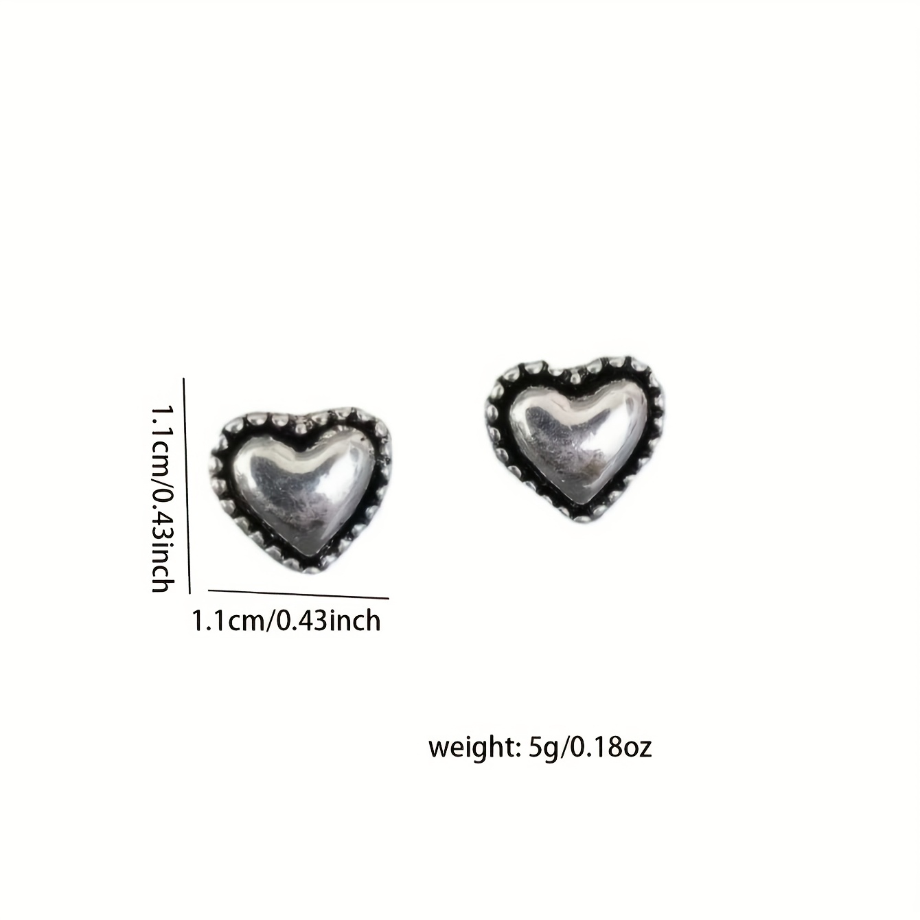 Women's Minimalist Versatile Retro Heart-Shaped Stud Earrings
